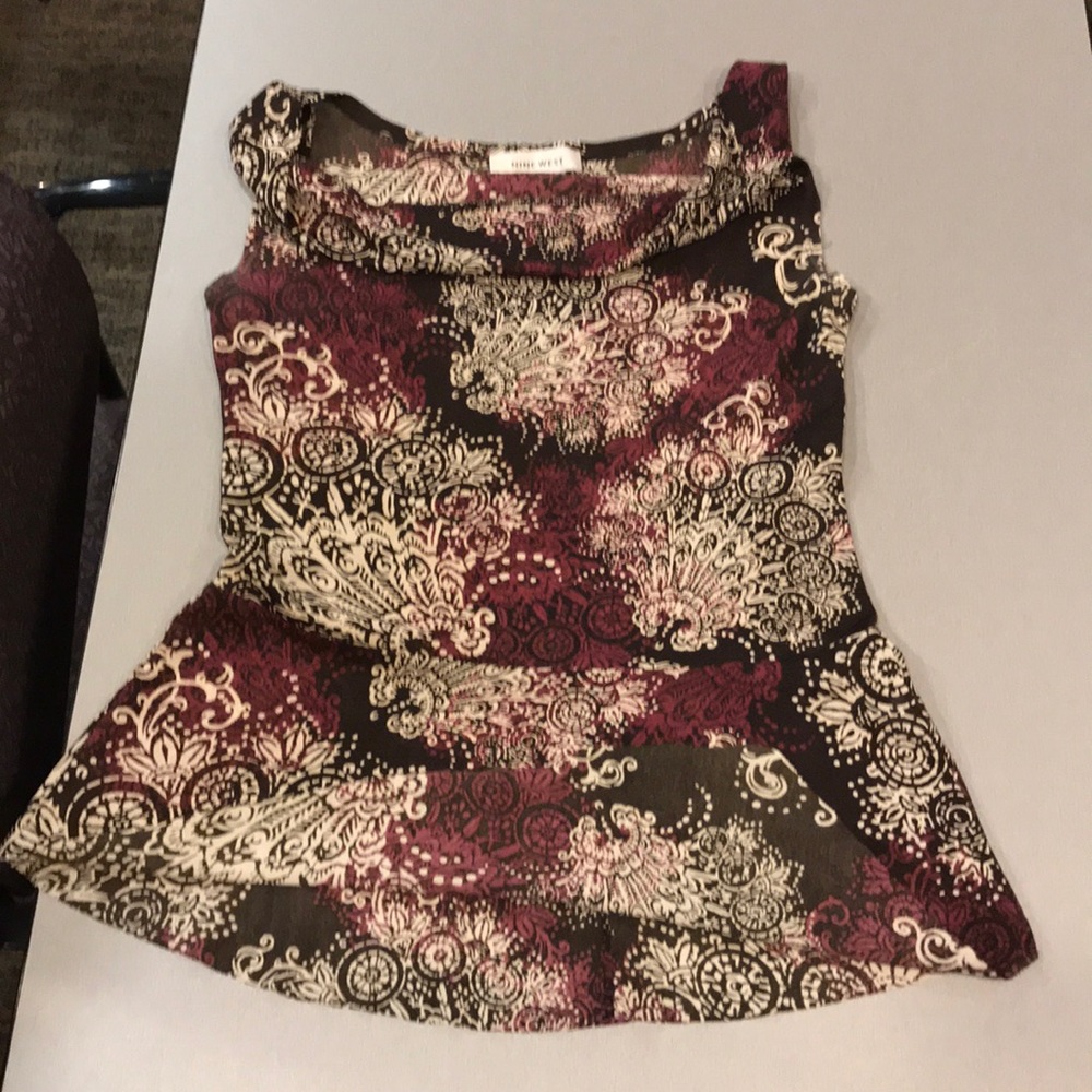 Nine West Purple Patterned Tunic